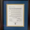Picture of a framed 2022 Resolution from Loudoun county Board or Supervisors recognizing the Demo Garden for its 30 years.